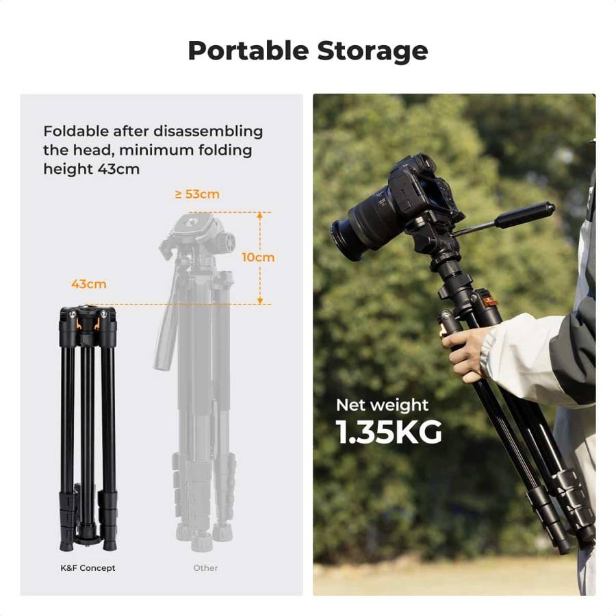 KF09.115V1 | K&F Classic-Vlogger XL Video Tripod