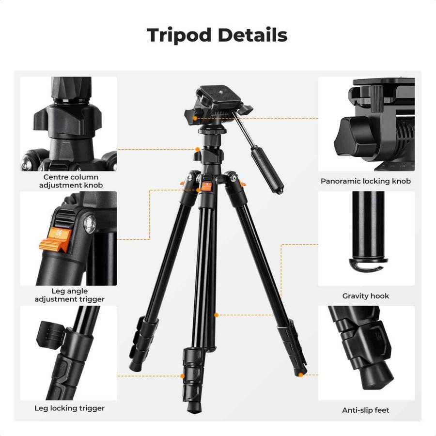 KF09.115V1 | K&F Classic-Vlogger XL Video Tripod