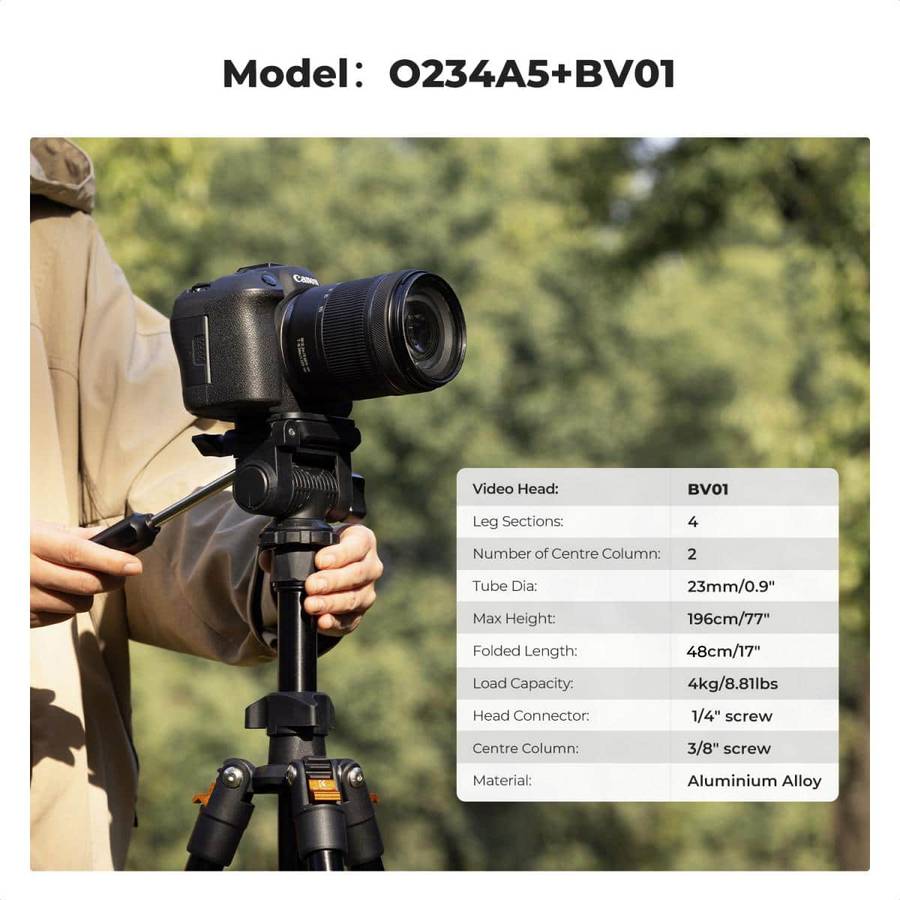 KF09.115V1 | K&F Classic-Vlogger XL Video Tripod