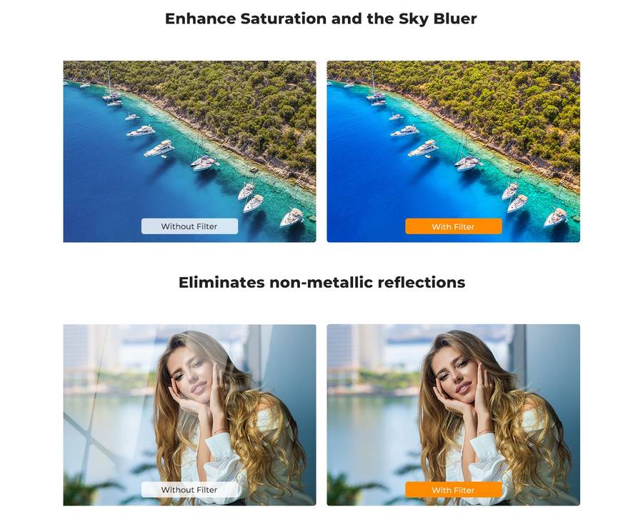 K&F Clip-On 67mm Circular Polariser Filter for Mobile Phones | KF01.2902V2