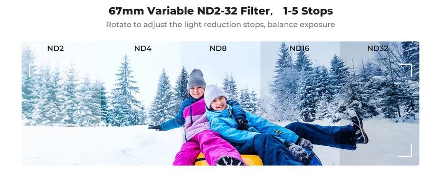 K&F Clip-On 67mm Variable ND232 Filter for Mobile Phones | KF01.2901V2