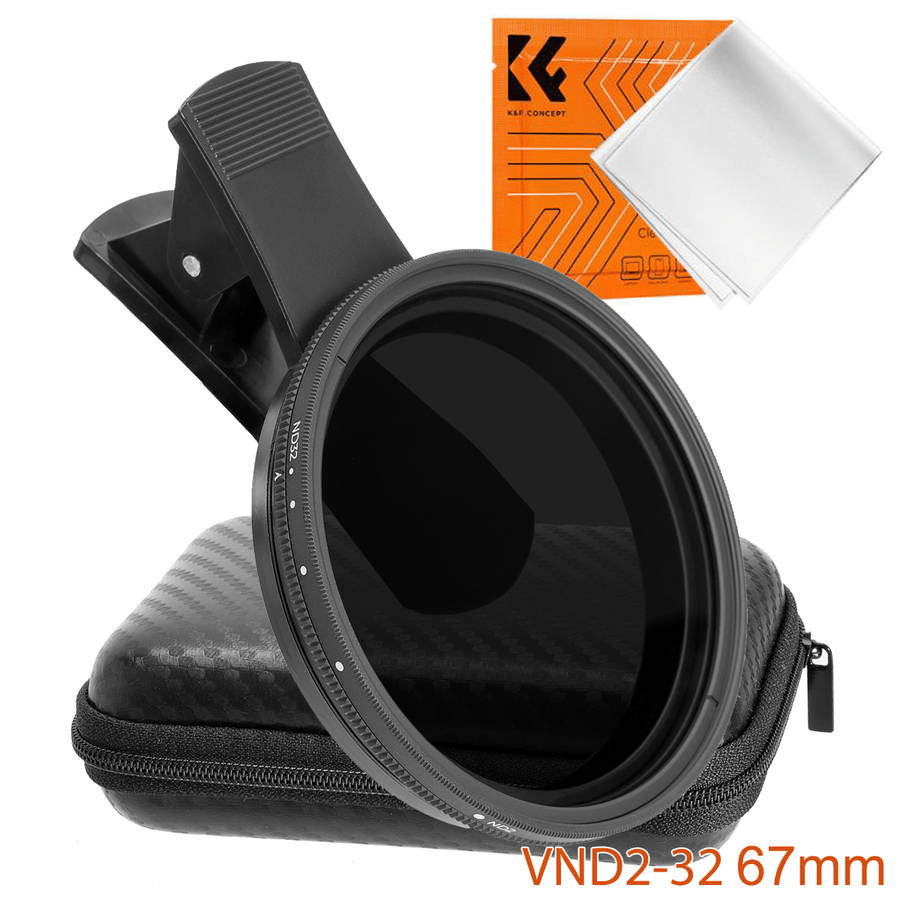 K&F Clip-On 67mm Variable ND232 Filter for Mobile Phones | KF01.2901V2