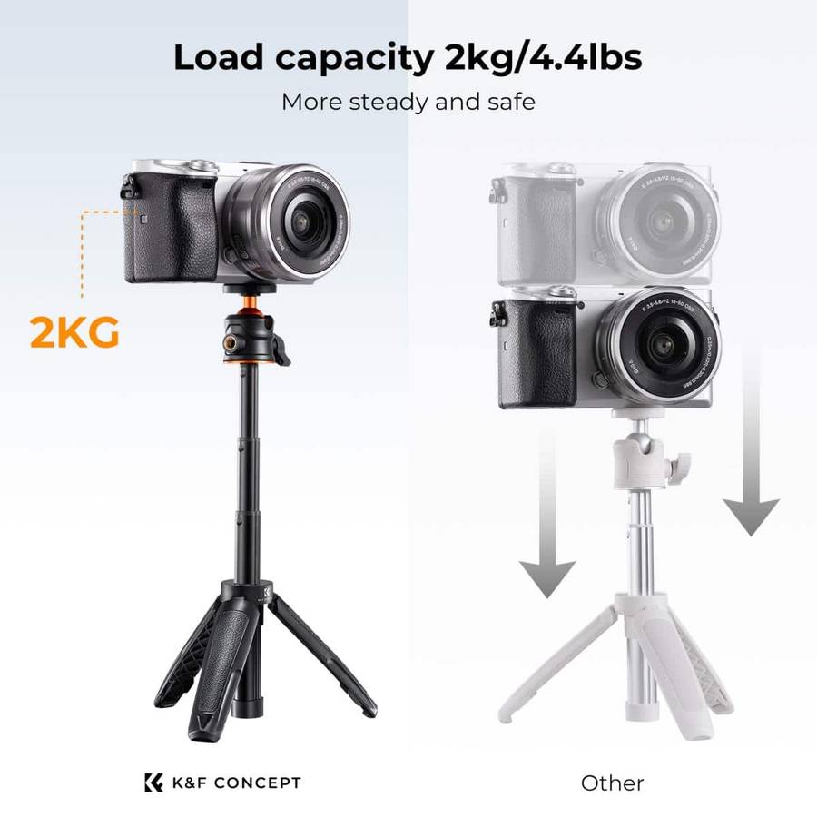 K&F Desktop Tripod with Height Extension Column and Remote | KF09.128V1