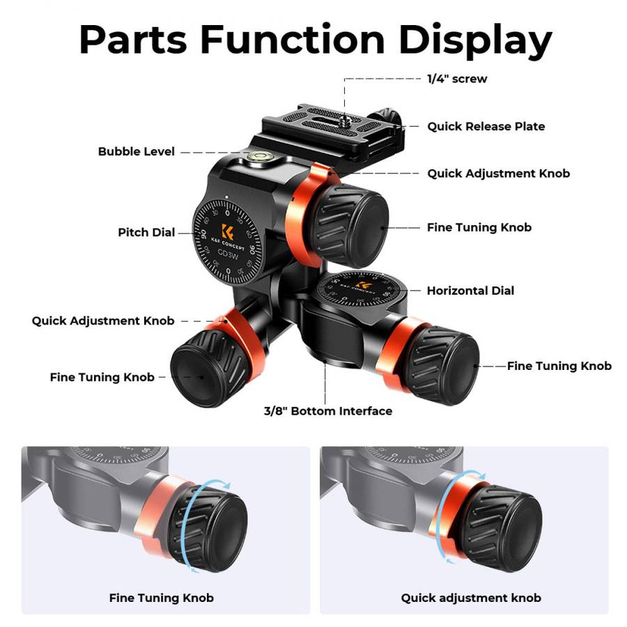 KF31.047 | K&F Geared Tripod Head