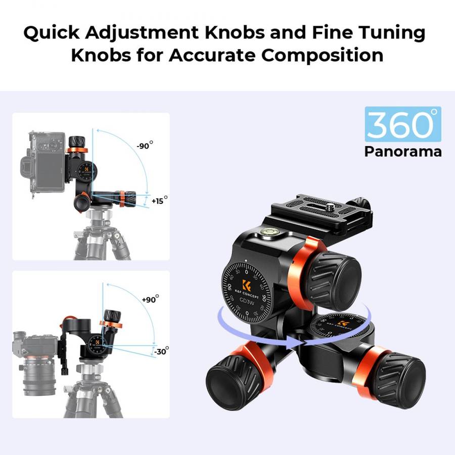 KF31.047 | K&F Geared Tripod Head