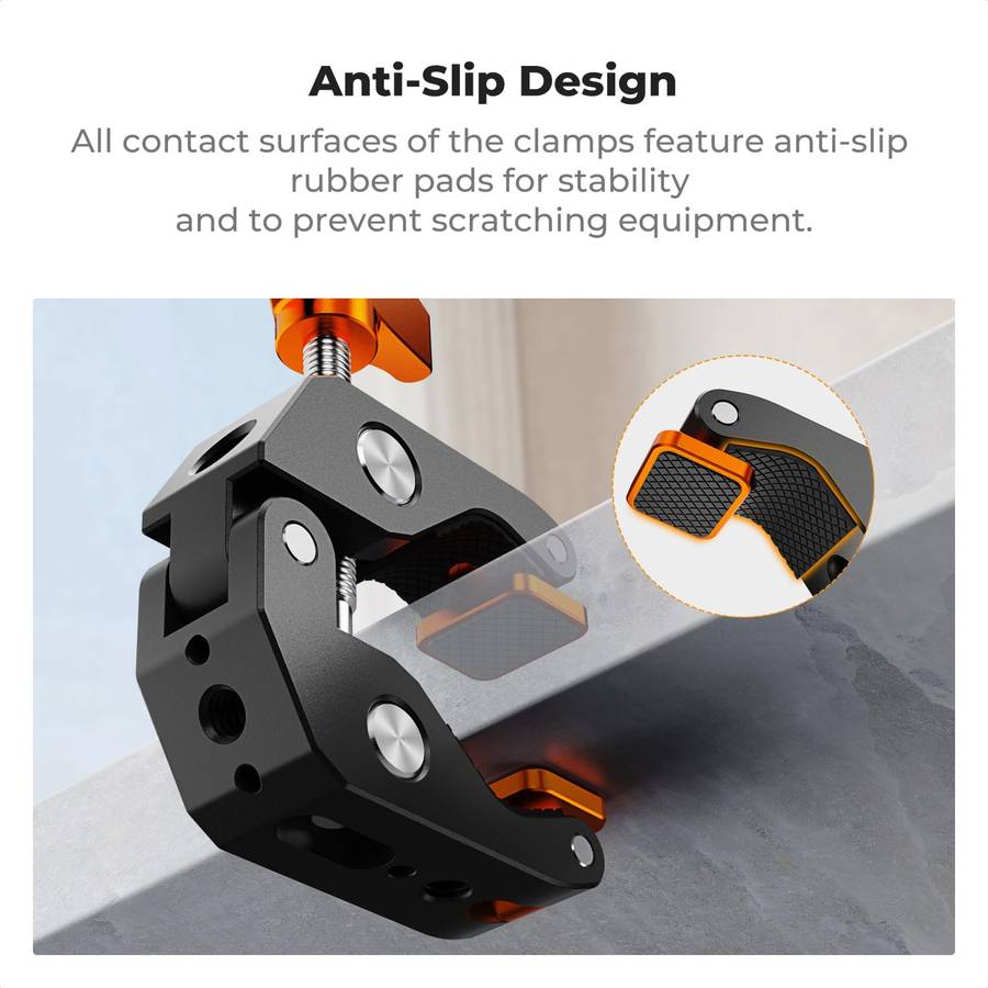 K&F Multi-Functional Super Clamp Offering Flat or Round Mounting | KF31.218