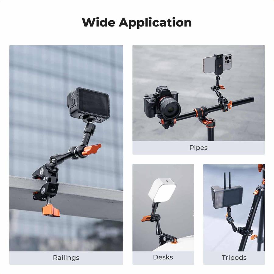 K&F Multi-Functional Super Clamp Offering Flat or Round Mounting | KF31.218