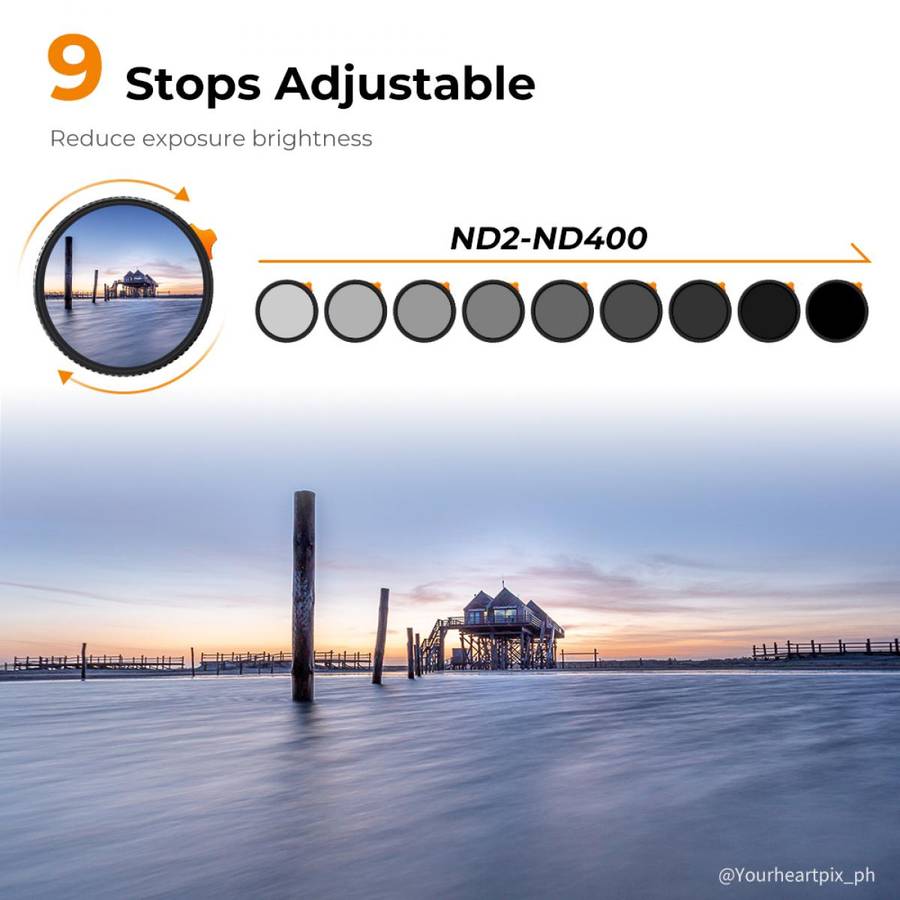 KF01.1465 | K&F 77mm Variable ND 2-ND400 Filter Nano-X Series