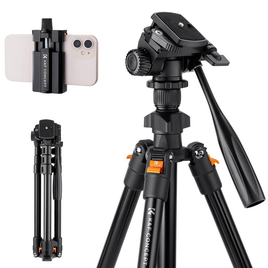 KF09.115 | K&F Classic-Vlogger Tripod with Video Head and Smartphone Mount