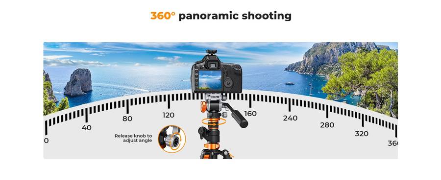 K&F Omni-Reach Video Tripod with Integrated Angle Arm & Monopod | KF09.137