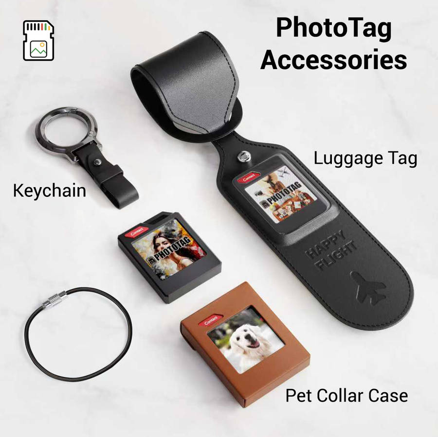 PhotoTag Tracker (Black) Compatible with Android and Apple with Display (Copy) (Copy)
