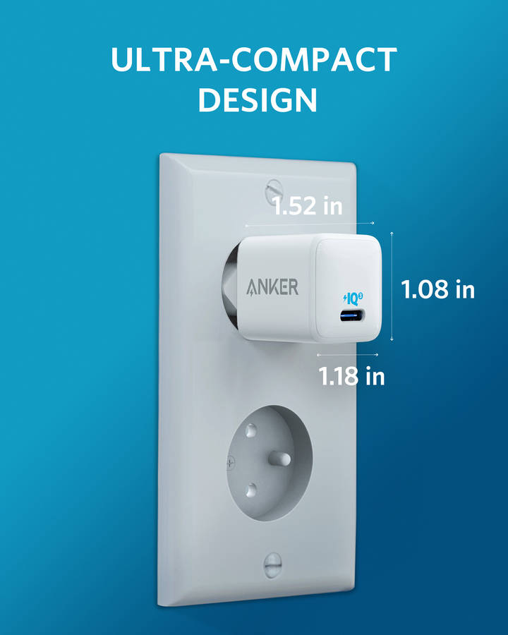 Anker PowerPort III Nano 20W USB-C Wall Charger - White