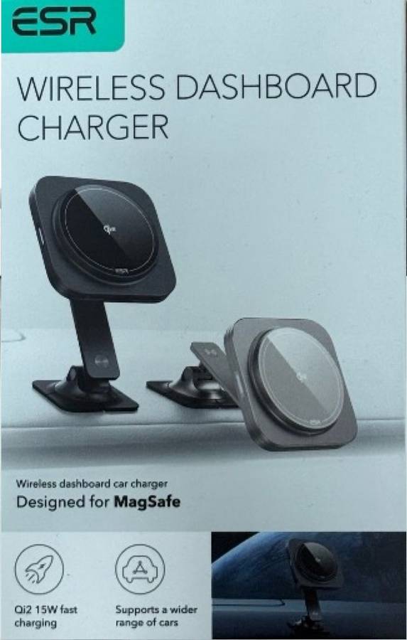 ESR Qi2 Wireless Adjustable Dashboard Car Charger - Black