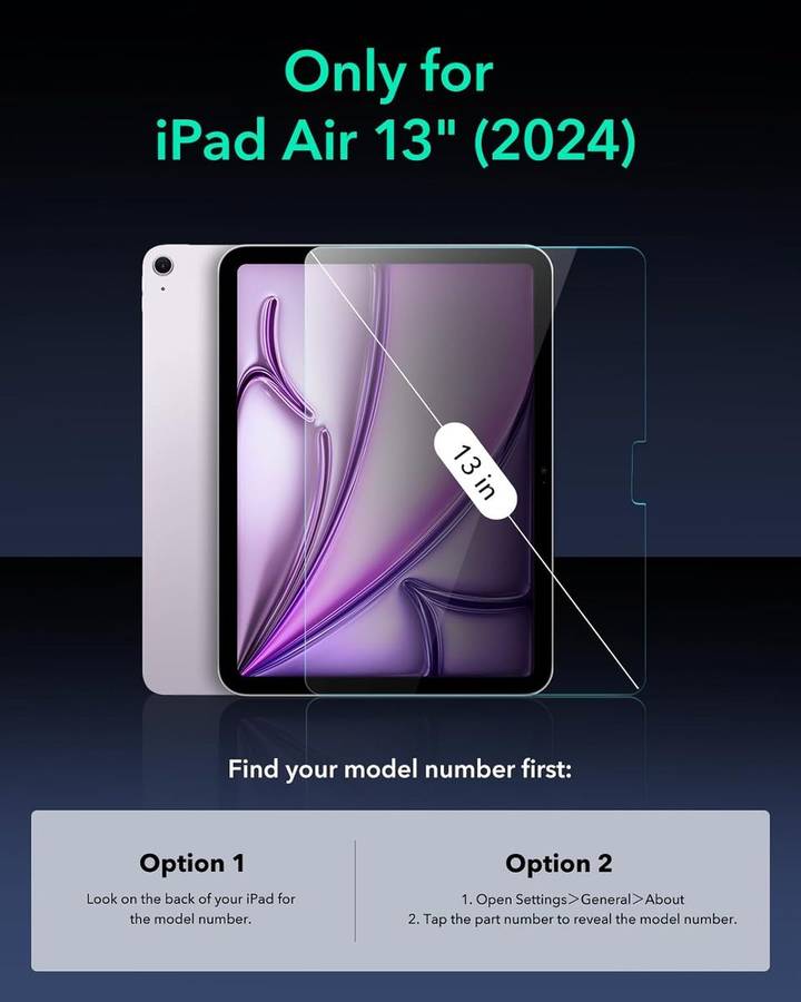 ESR Armorite Screen Protector for iPad Air 13 Inch M2 2024 - 2 Pack