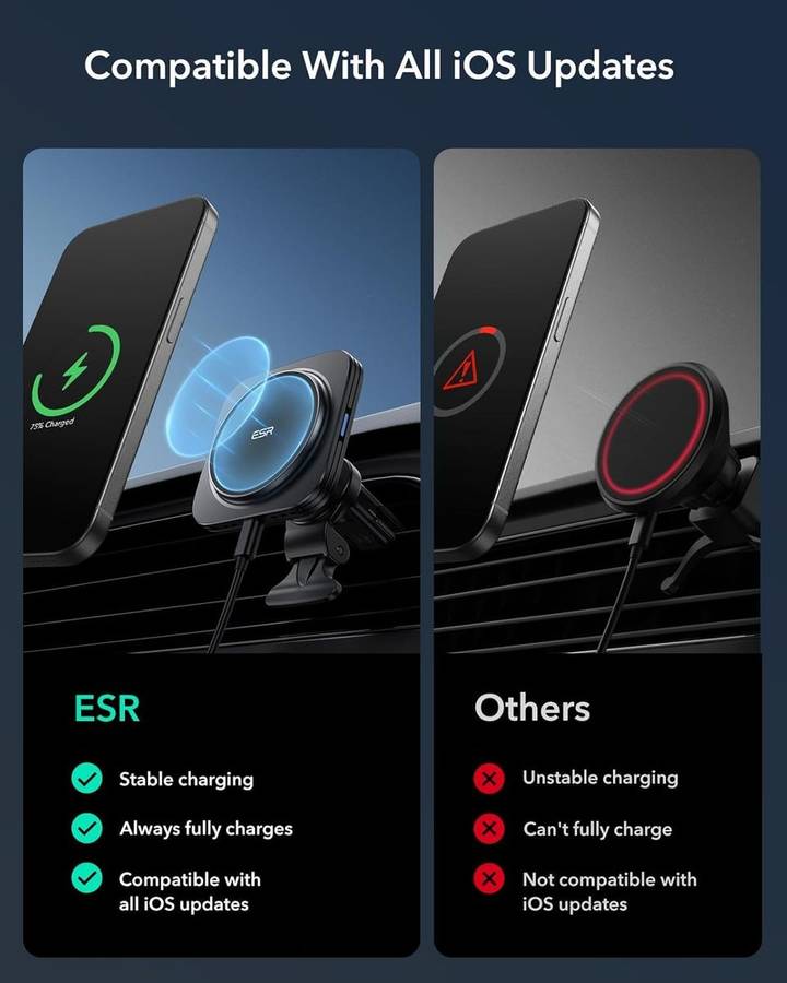 ESR Qi2 15W MagSafe Car Mount Charger
