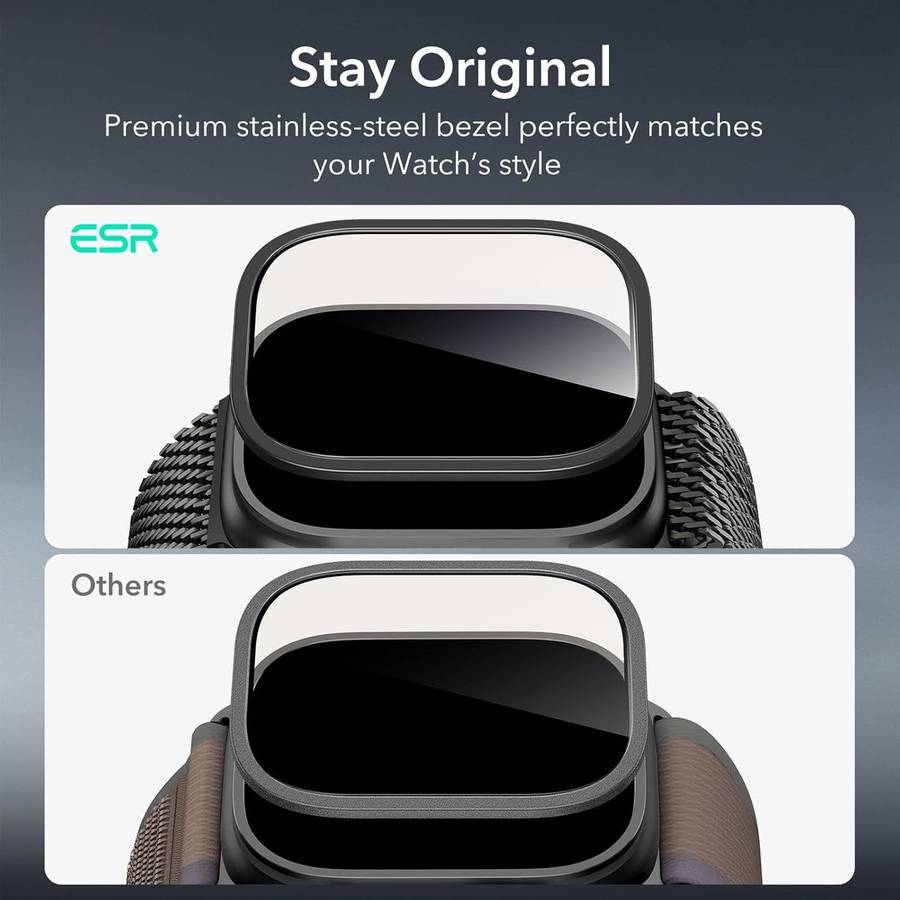 ESR Armorite Screen Protector Compatible with Apple Watch Ultra 2/1 - 2 Pack - Black