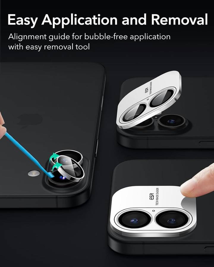 ESR Armorite Camera Lens Protector for iPhone 16/16 Plus Set