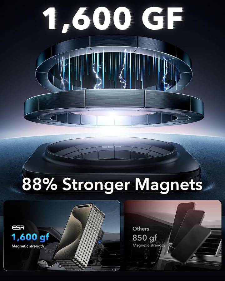 ESR Qi2 15W MagSafe Car Mount Charger