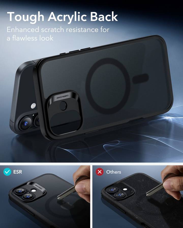 ESR Classic Hybrid MagSafe Cover for iPhone 16 / 16 Plus (HaloLock) - Frosted Black - iPhone 16