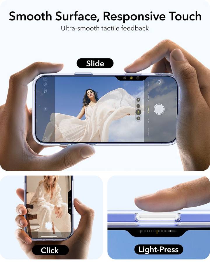 ESR MagSafe Case Compatible with iPhone 16/16 Plus Hybrid Cam Control+Stand - Clear - iPhone 16 Plus