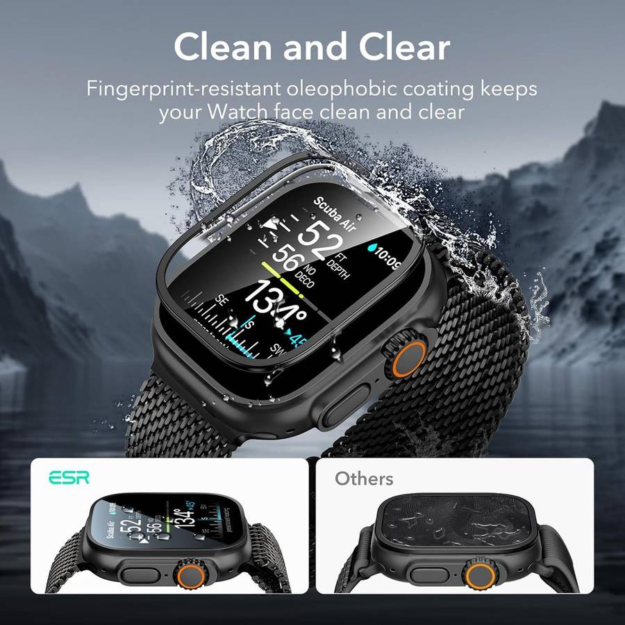 ESR Armorite Screen Protector Compatible with Apple Watch Ultra 2/1 - 2 Pack - Black
