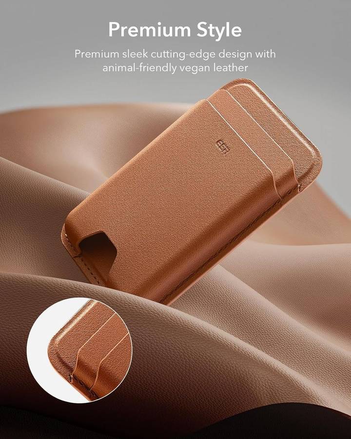 ESR Boost MagSafe Wallet Compatible with iPhone 16 / 15 / 14 / 13 / 12 Series - Caramel Brown