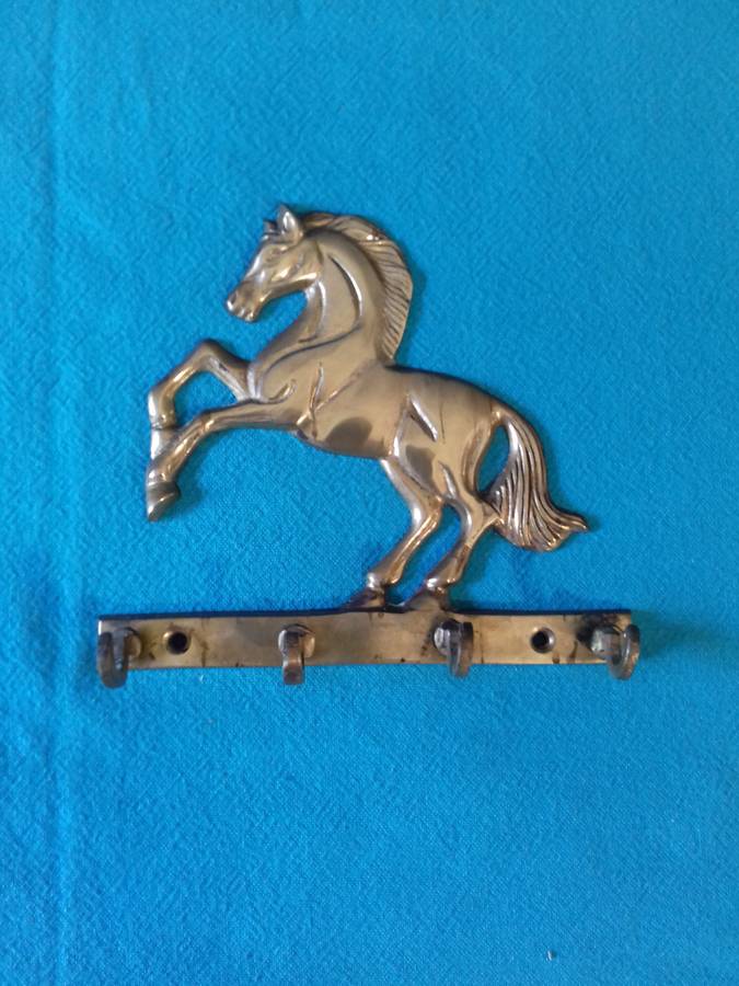 Solid Brass Key holder rack - Rearing Horse