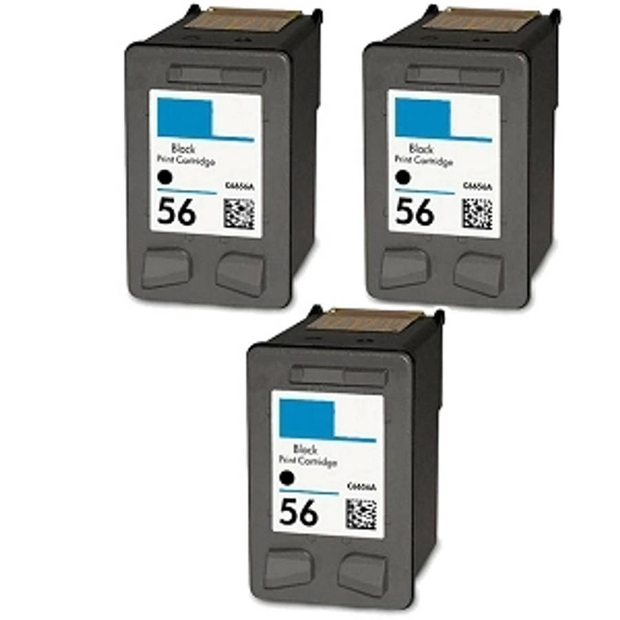 HP C6656AN Compatible 3 Pack Black Inkjet Cartridges 56