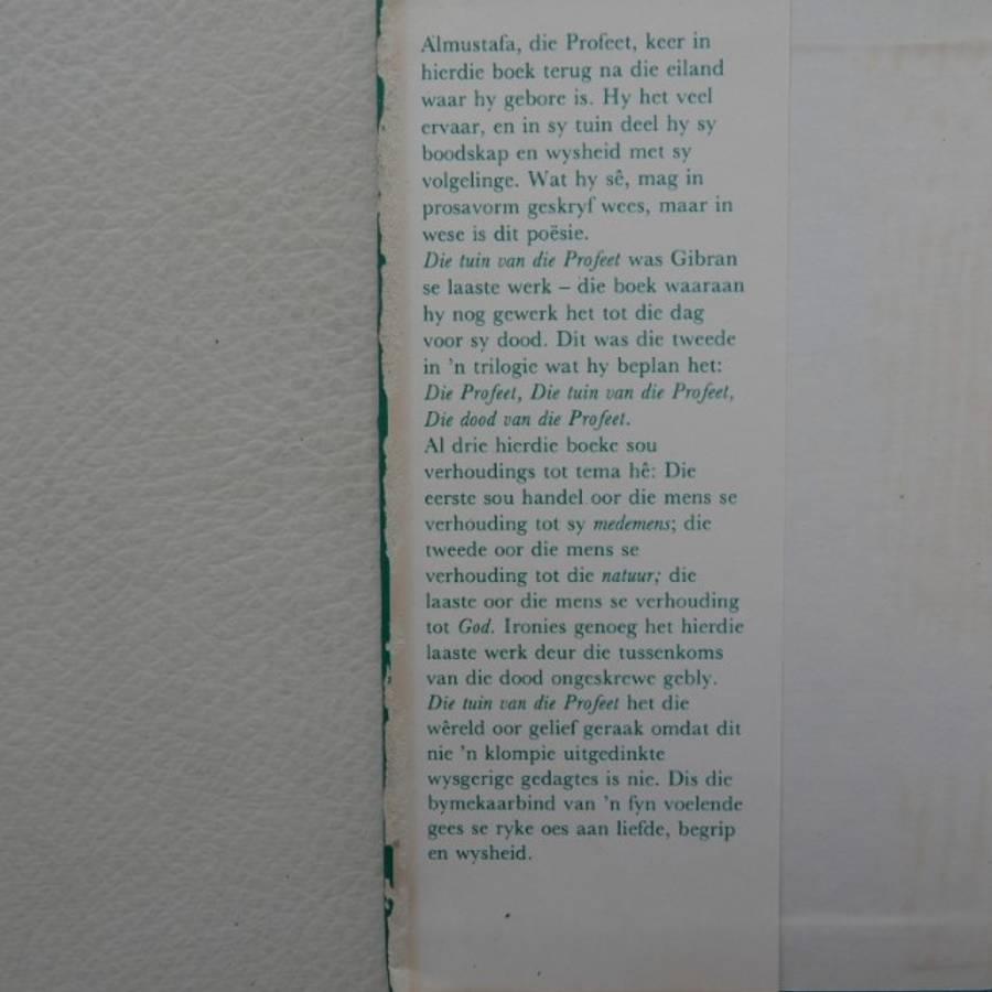 Die Tuin van die Profeet deur Kahlil Gibran