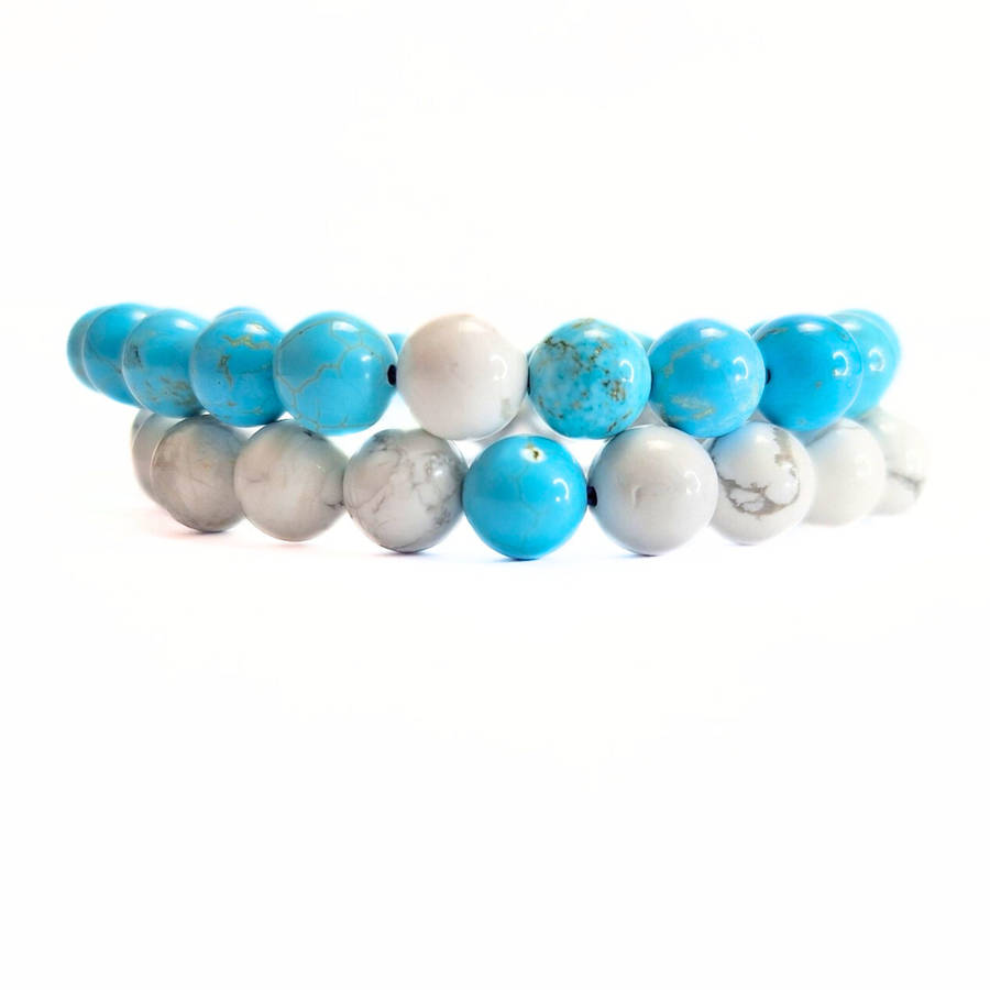 His & Hers Bracelet Set - Howlite