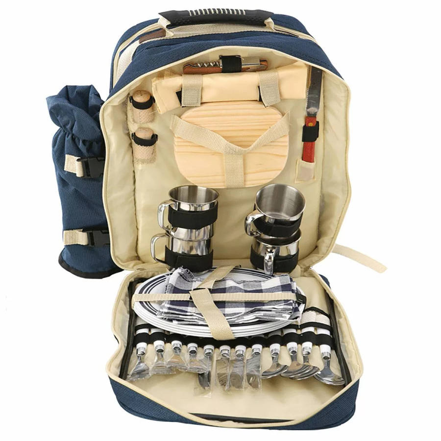 Heartdeco All-in-One Complete Cutlery Set Camping Picnic Backpack for 4 - Brand New