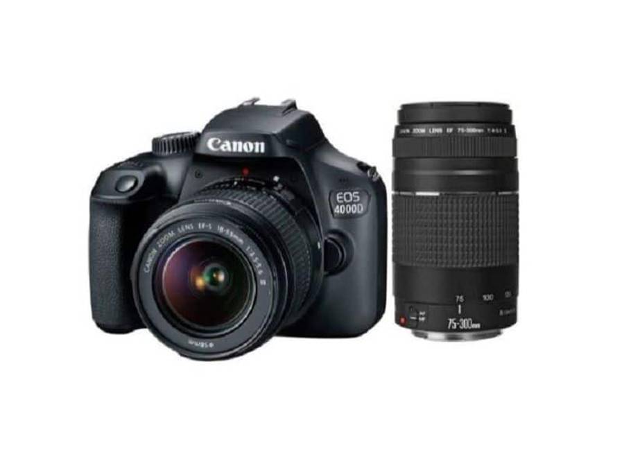 Canon 4000D 18MP DSLR Twin Lens Bundle - Black -