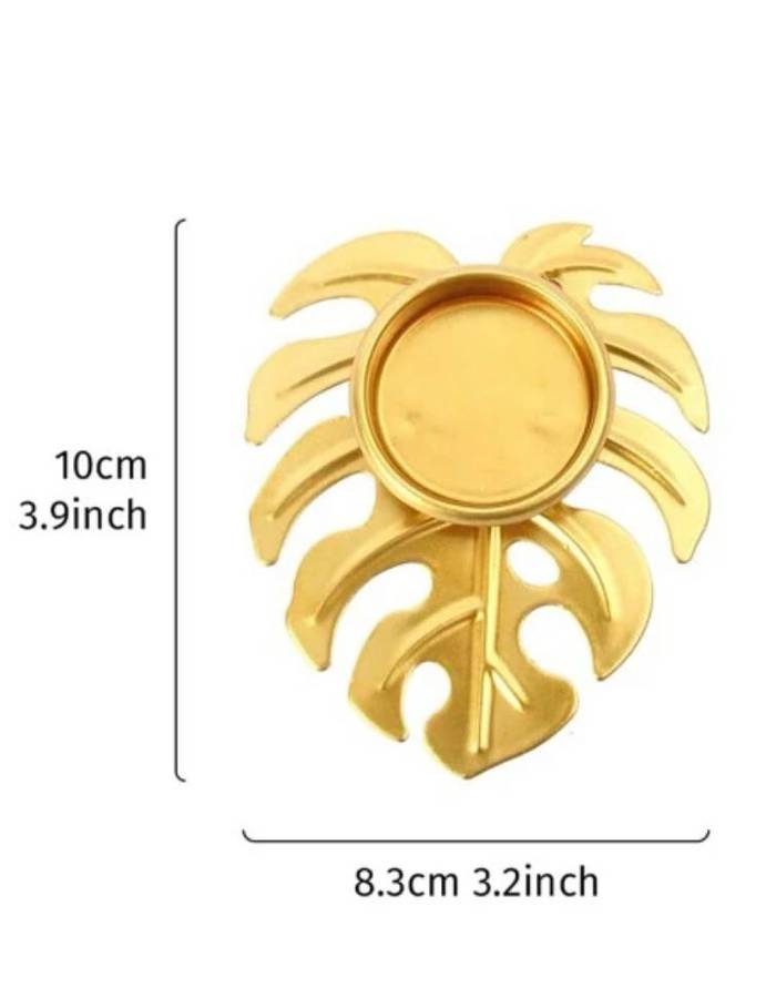 Gold Leaf Shaped Candle Holder