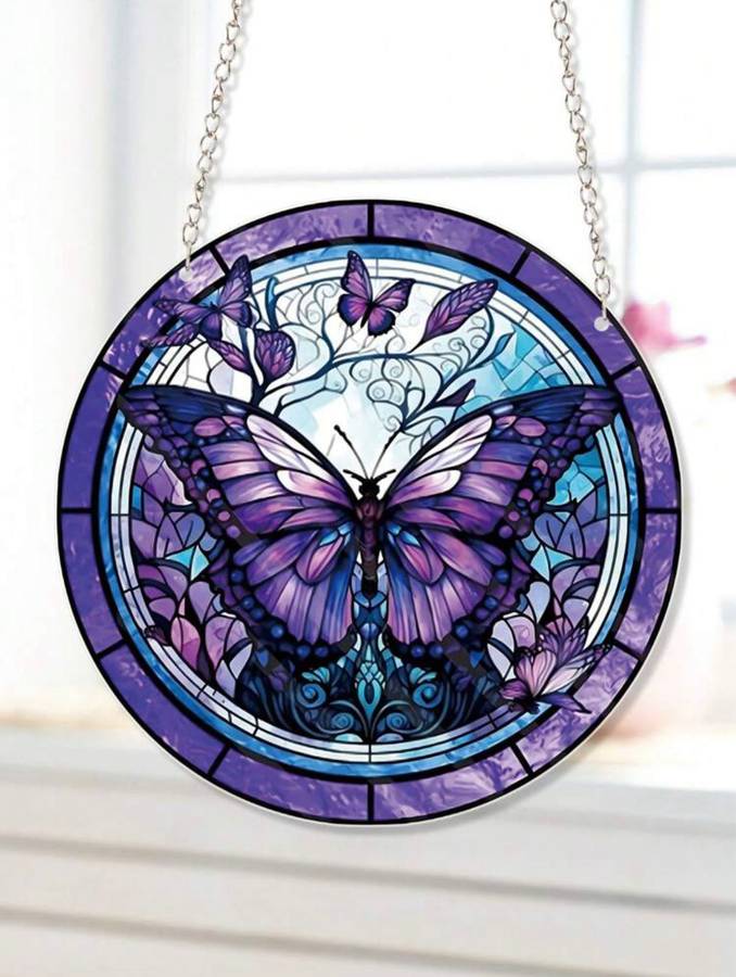 Purple Butterfly Window Decoration