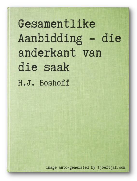 Gesamentlike Aanbidding - die anderkant van die saak