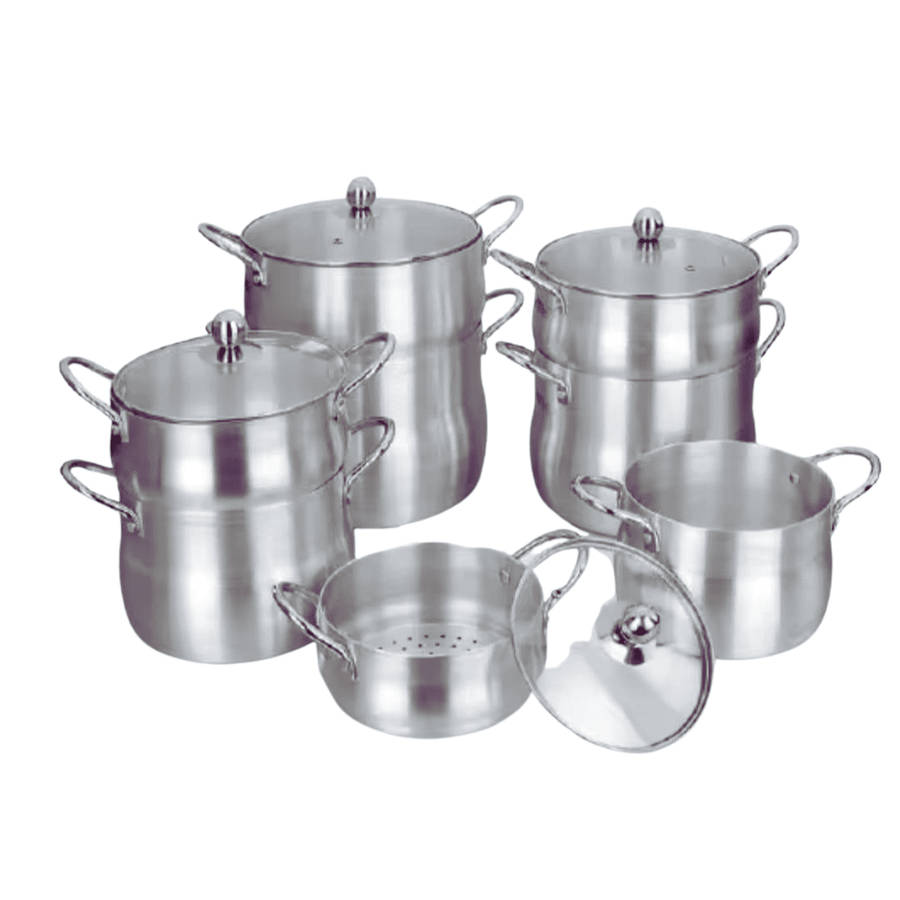 Product Name: 12-Piece Aluminium Pots Set - 18, 20, 22, 24 cm