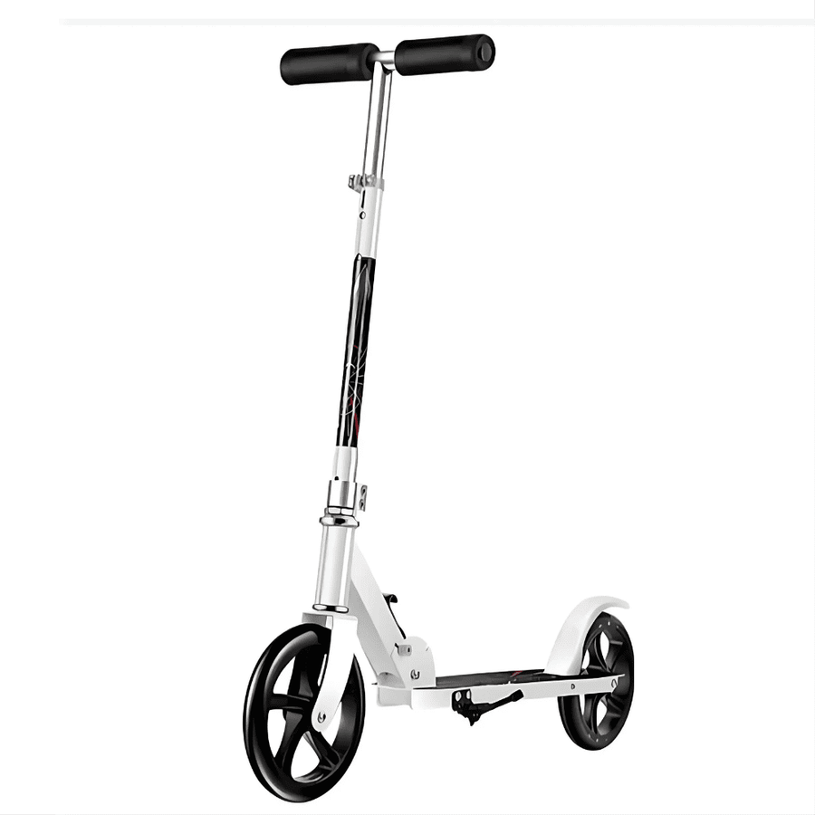 White Foldable Kick Scooter for Kids and Teens  Lightweight &amp; Durable