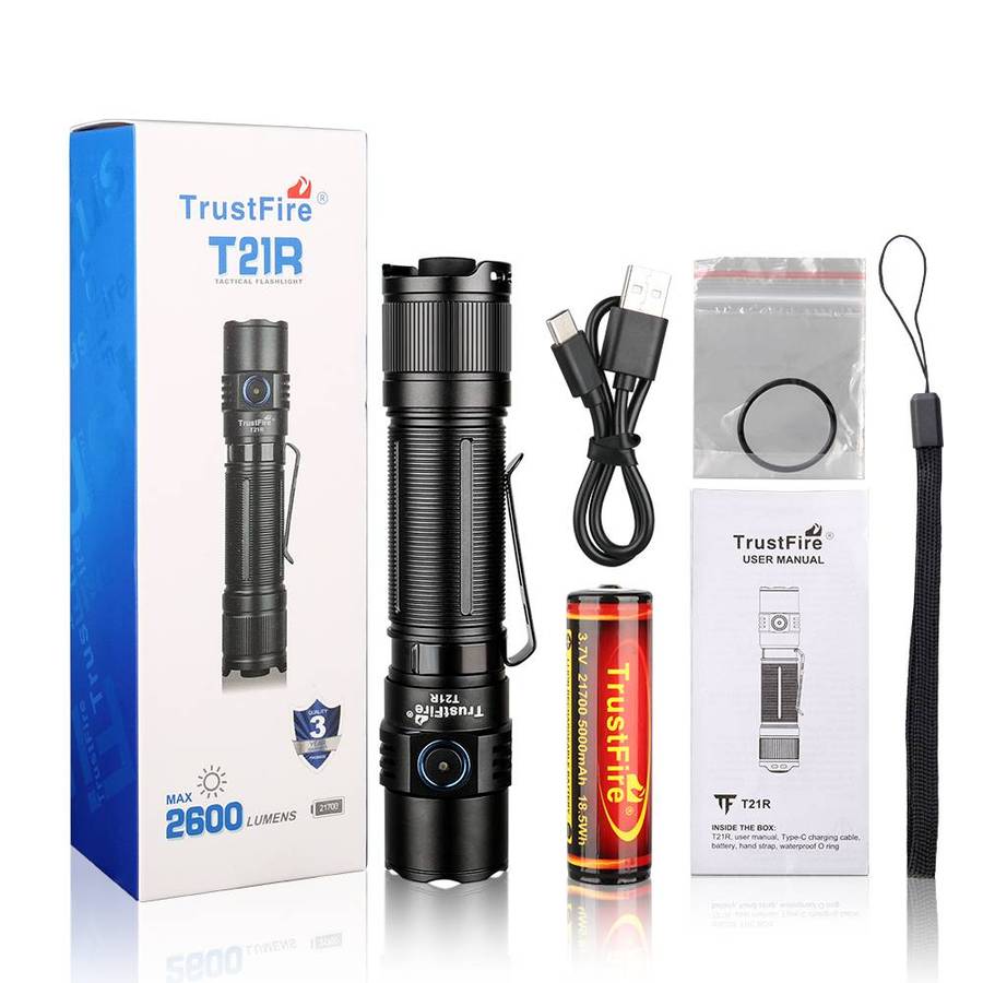 TrustFire T21R 2600 Lumens Tactical Flashlight with 228m Throw
