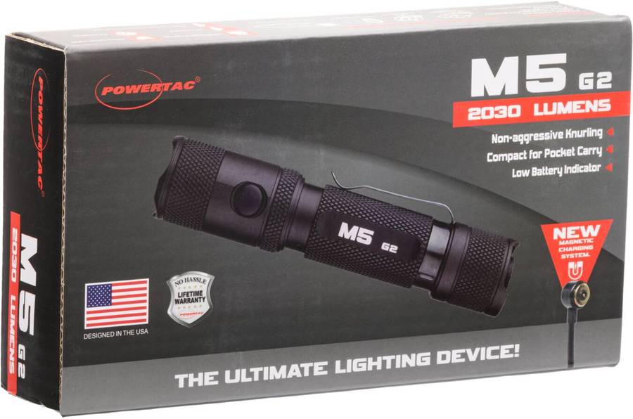 Powertac M5-G3 2030 Lumen 330m Rechargeable EDC Flashlight