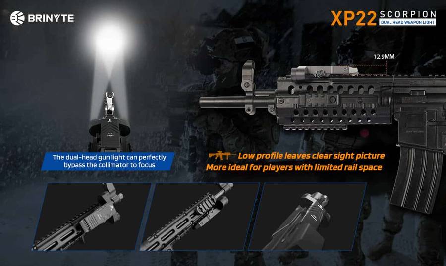 END OF RANGE Brinyte XP22 Scorpion AR Light 400 Lumen 230m Throw Rechargeable Tactical Light