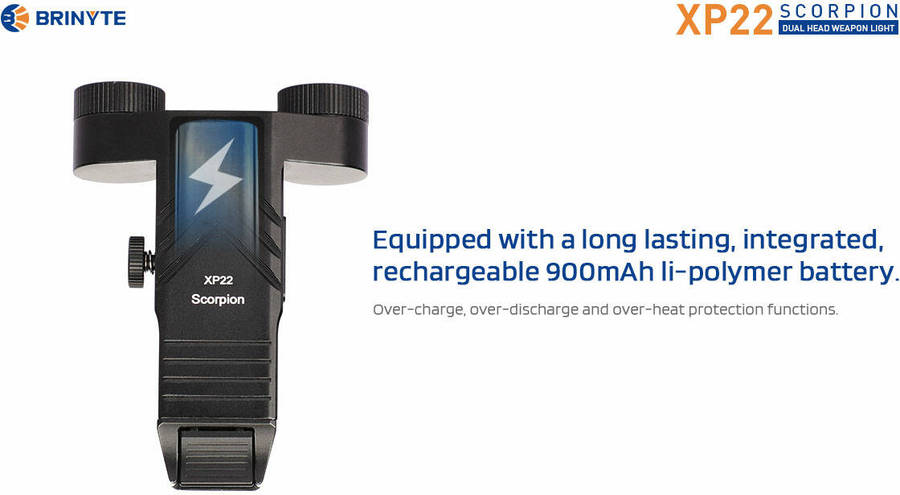 END OF RANGE Brinyte XP22 Scorpion AR Light 400 Lumen 230m Throw Rechargeable Tactical Light