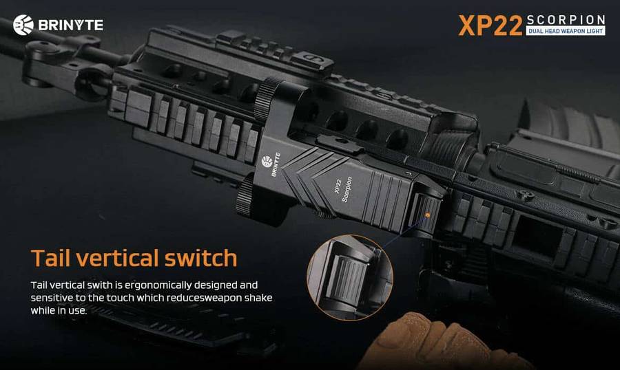 END OF RANGE Brinyte XP22 Scorpion AR Light 400 Lumen 230m Throw Rechargeable Tactical Light