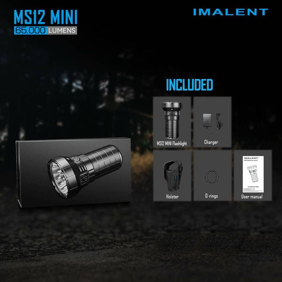 Imalent MS12 Mini 65000 Lumen 1036m Throw Rechargeable LED Searchlight