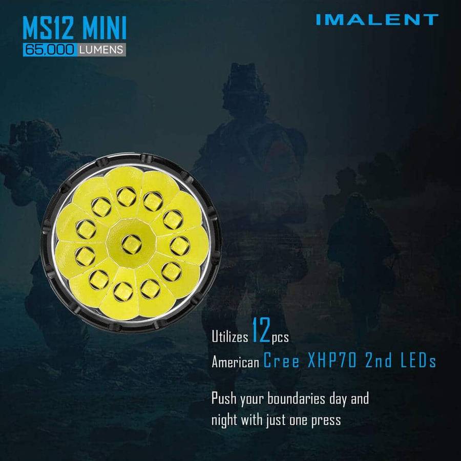 Imalent MS12 Mini 65000 Lumen 1036m Throw Rechargeable LED Searchlight
