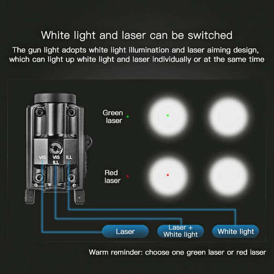 Velvo Prone 800 Lumen 90m Pistol Light with Laser
