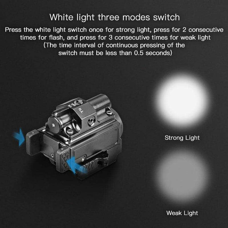 Velvo Prone 800 Lumen 90m Pistol Light with Laser