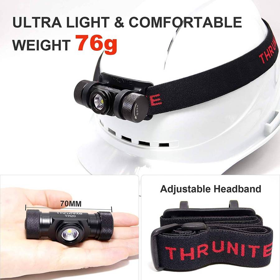 Thrunite TH20 520LM 67m Throw Rechargeable LED Headlamp