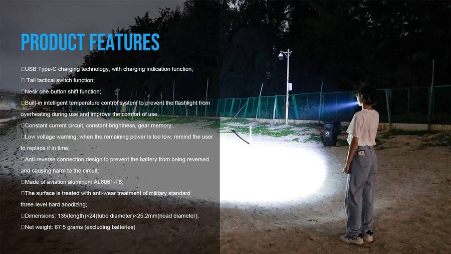 TrustFire T10R 1800 Lumens EDC Flashlight with 276m Throw