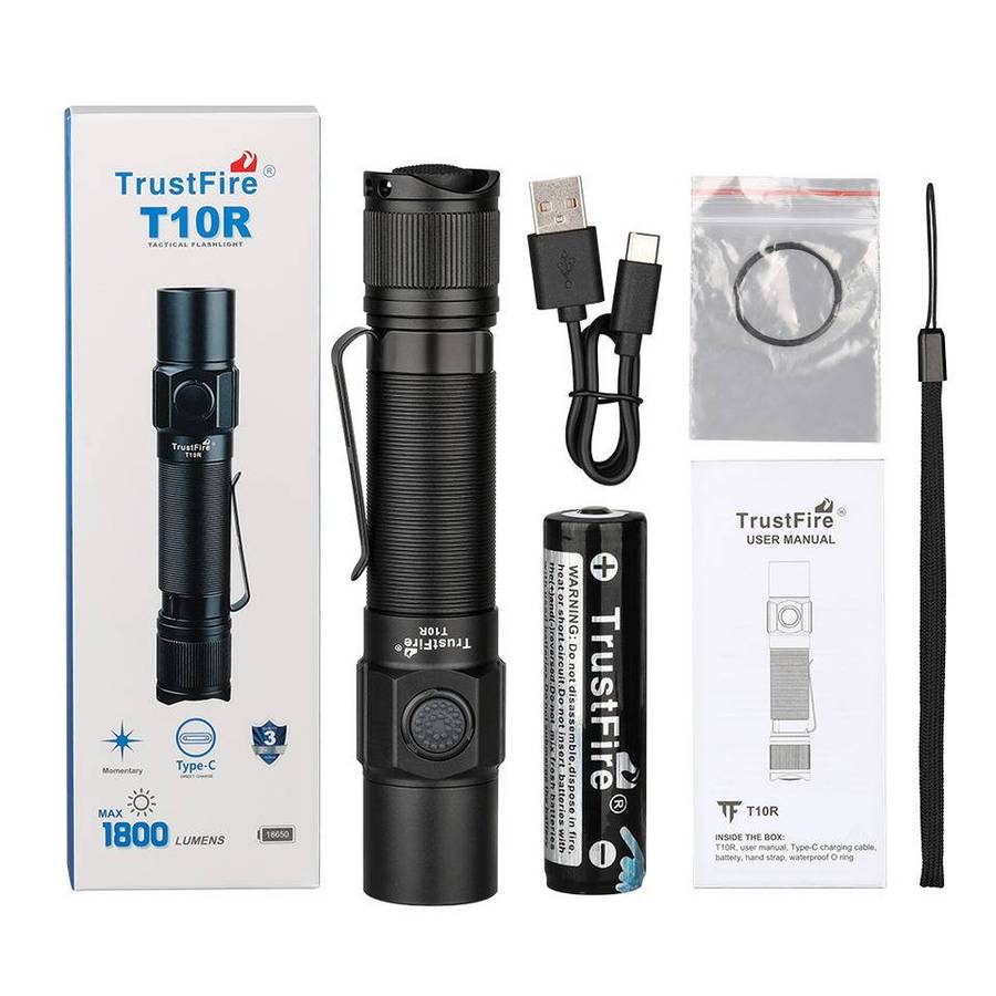 TrustFire T10R 1800 Lumens EDC Flashlight with 276m Throw