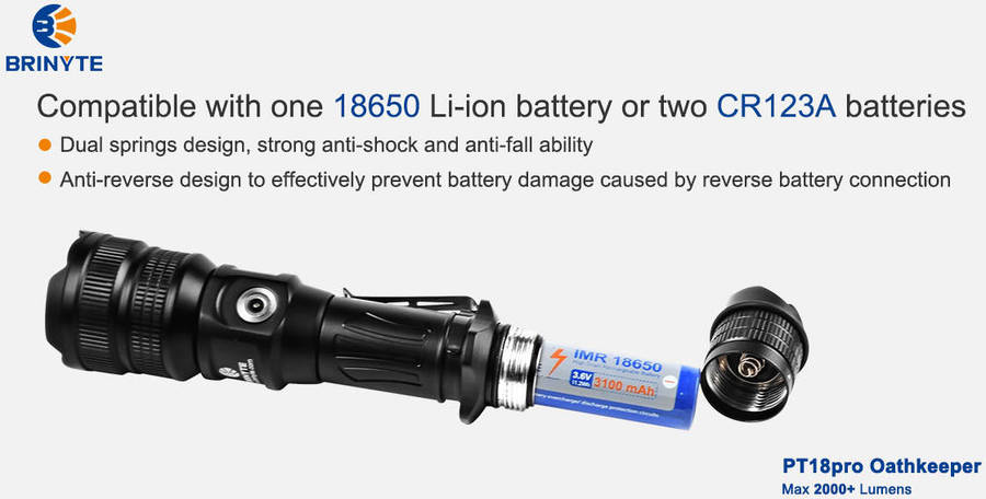 END OF RANGE Brinyte PT18pro Oathkeeper 2000 Lumen 360m Throw Rechargeable Tactical Light